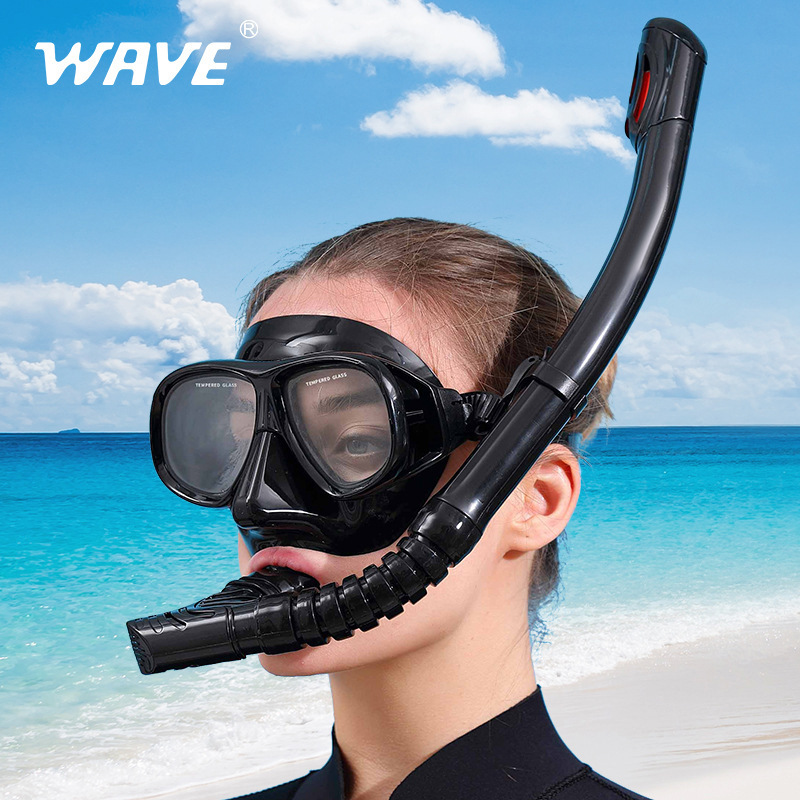 Freediving Mask Set - 웨이브 전문 스노클링 풀 세트, 실리콘