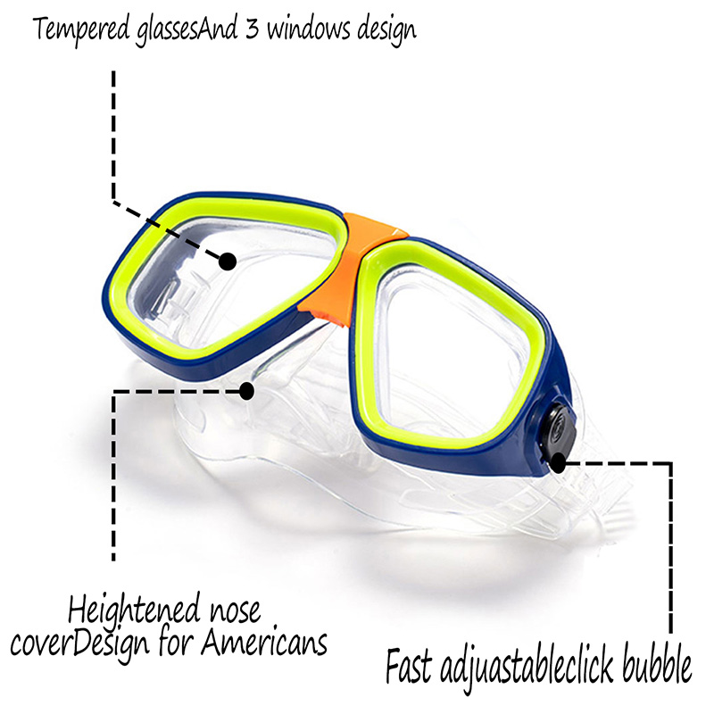 성인 어린이 다이빙 고글 마스크 호흡 튜브 충격 방지  - Freediving Mask Set 리뷰 및 가격